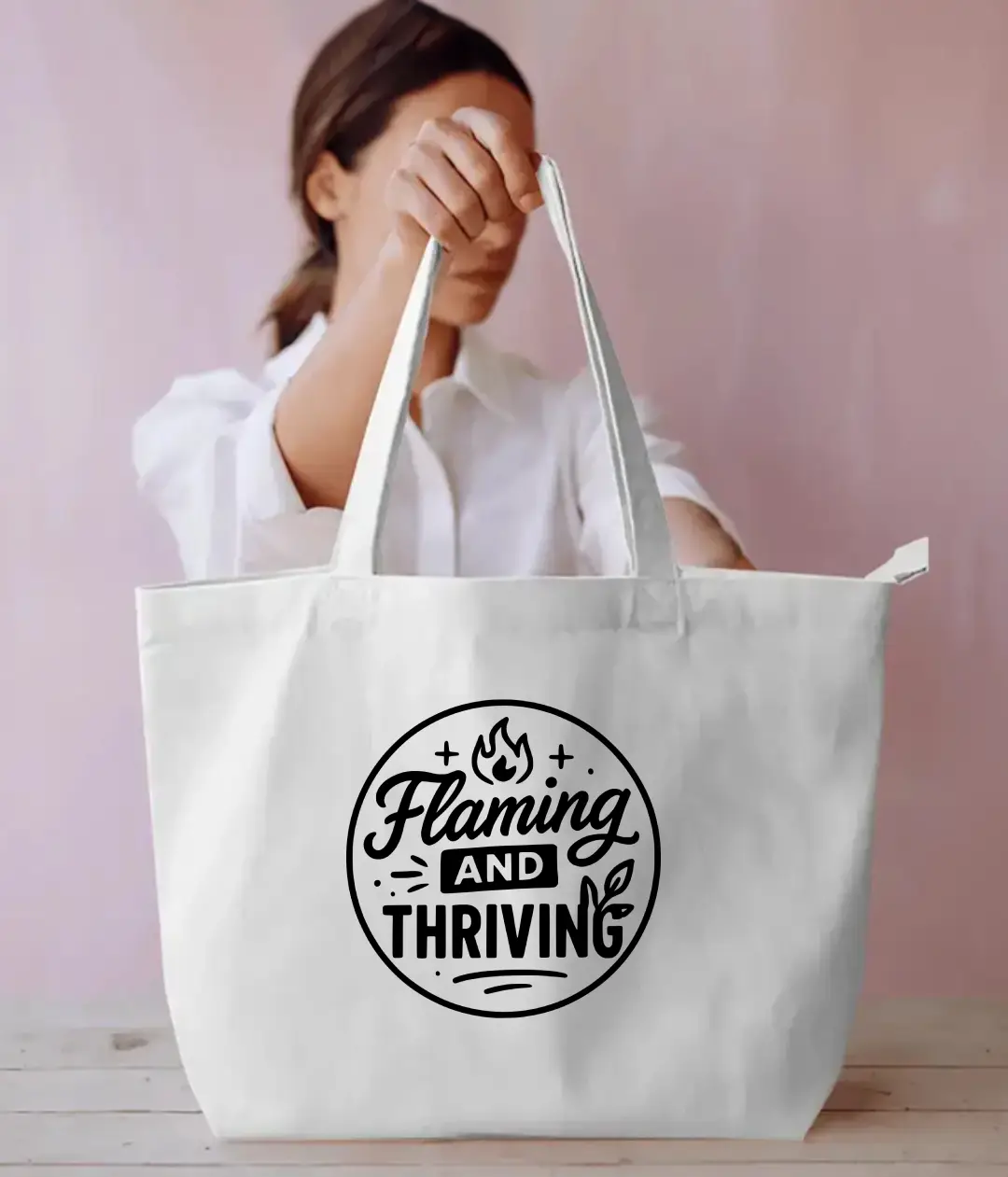 Flaming And Thriving Everyday Large White Tote Bag