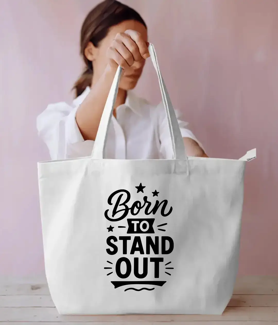 Born To Stand Out Everyday Large White Tote Bag