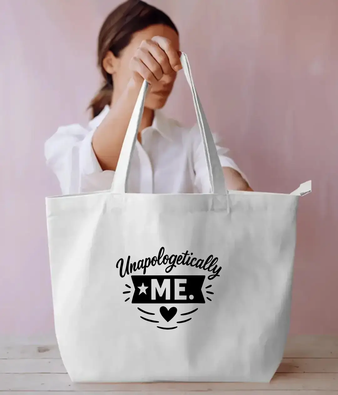 Unapologeticaly Me White Tote Bag