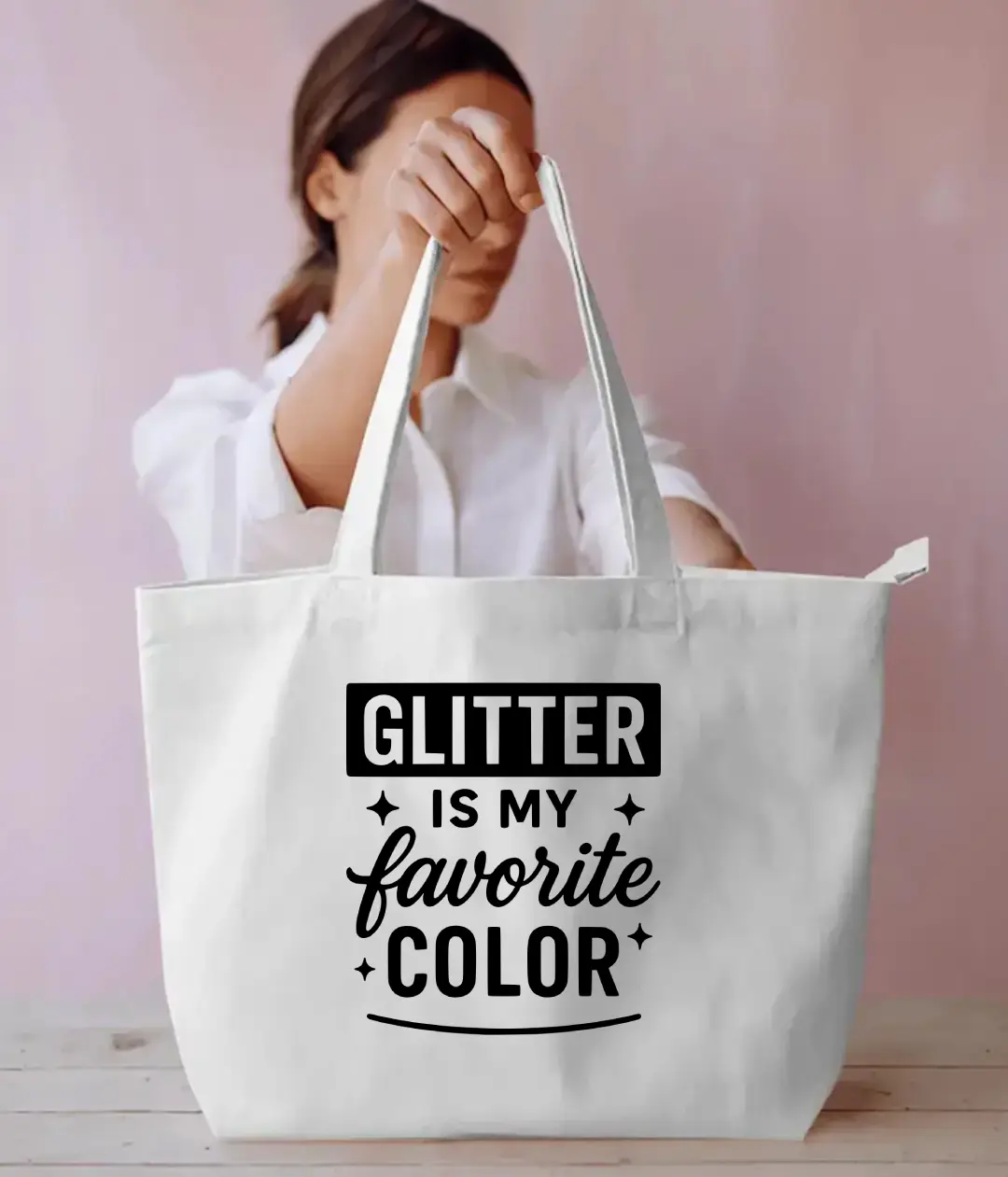 Glitter Is My Favorite Color Everyday Large White Tote Bag