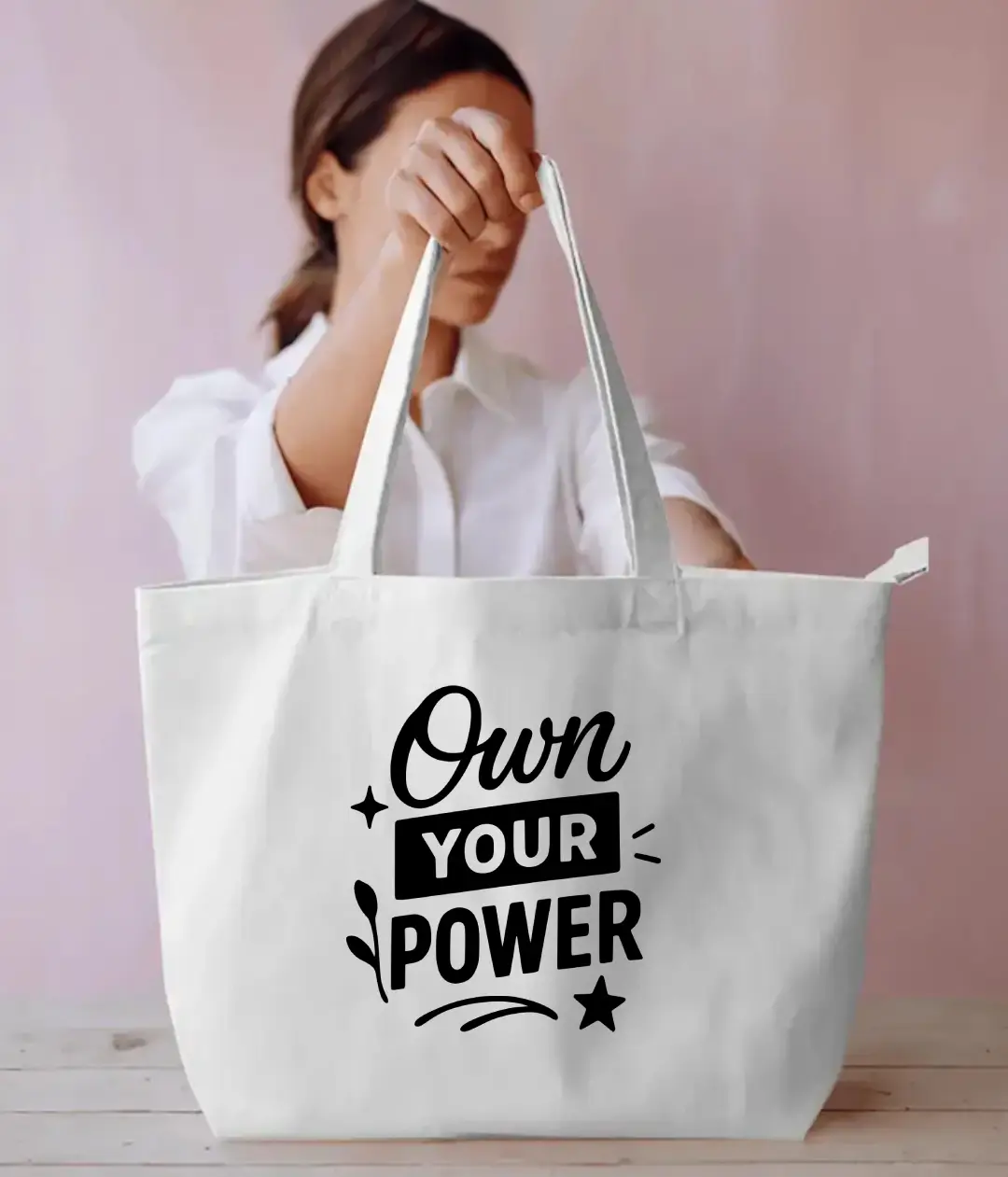 Own Your Power White Tote Bag