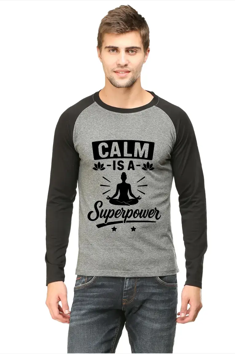 Calm Is Superpower Yoga Raglan T-shirt - Image 2