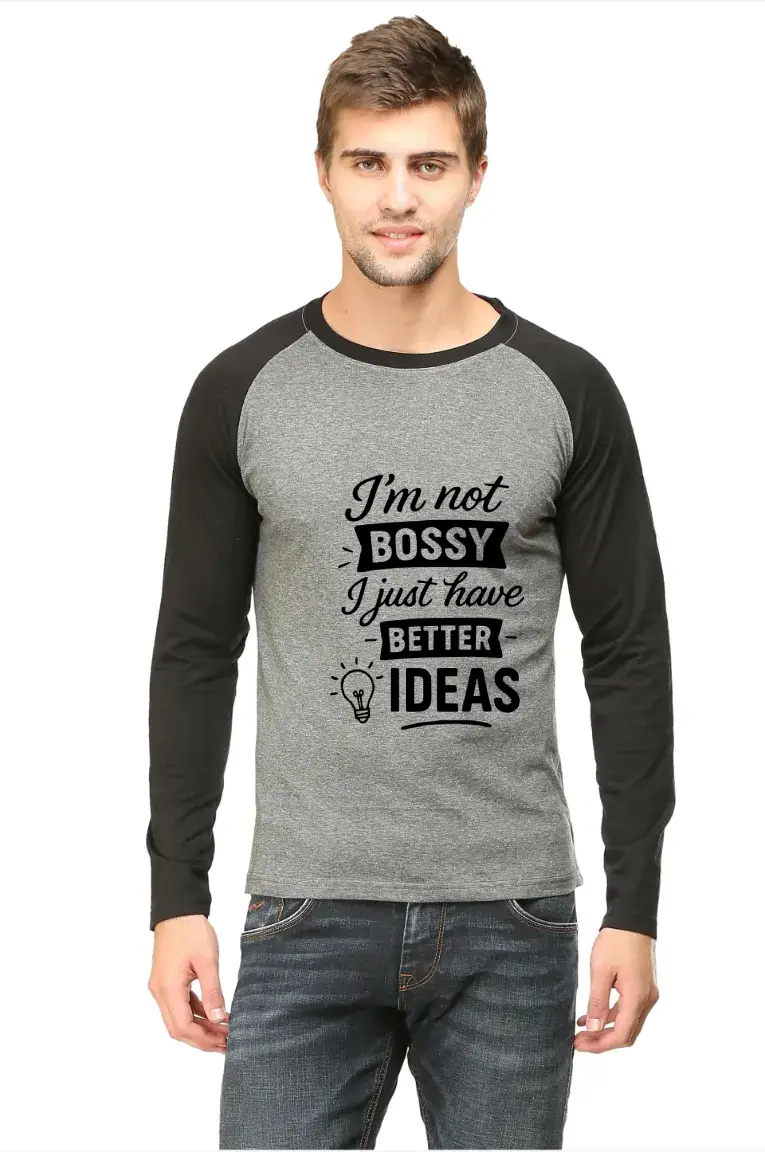 I Am Not Bossy Full Sleeve Raglan T-shirt - Image 2