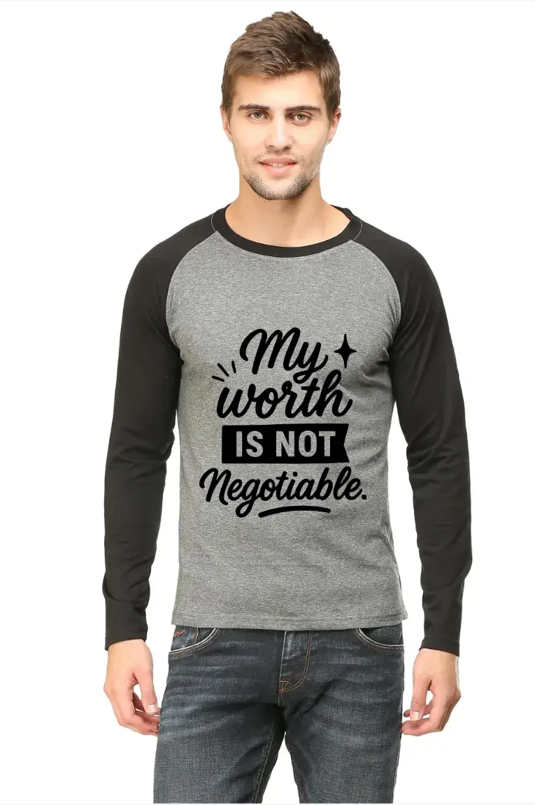 My Worth Not Negotiable Raglan T-shirt - Image 2