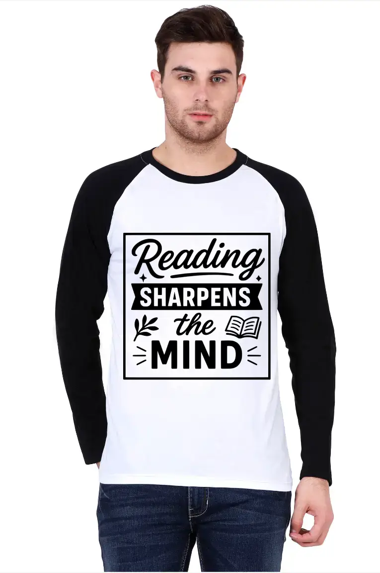 Reading Sharpens Mind Full Sleeve Raglan T-shirt - Image 4