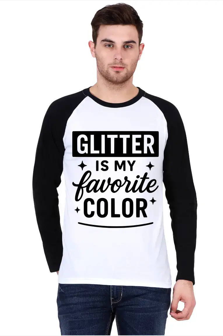 Glitter Is My Favourite Color Full Sleeve Raglan T-shirt - Image 4