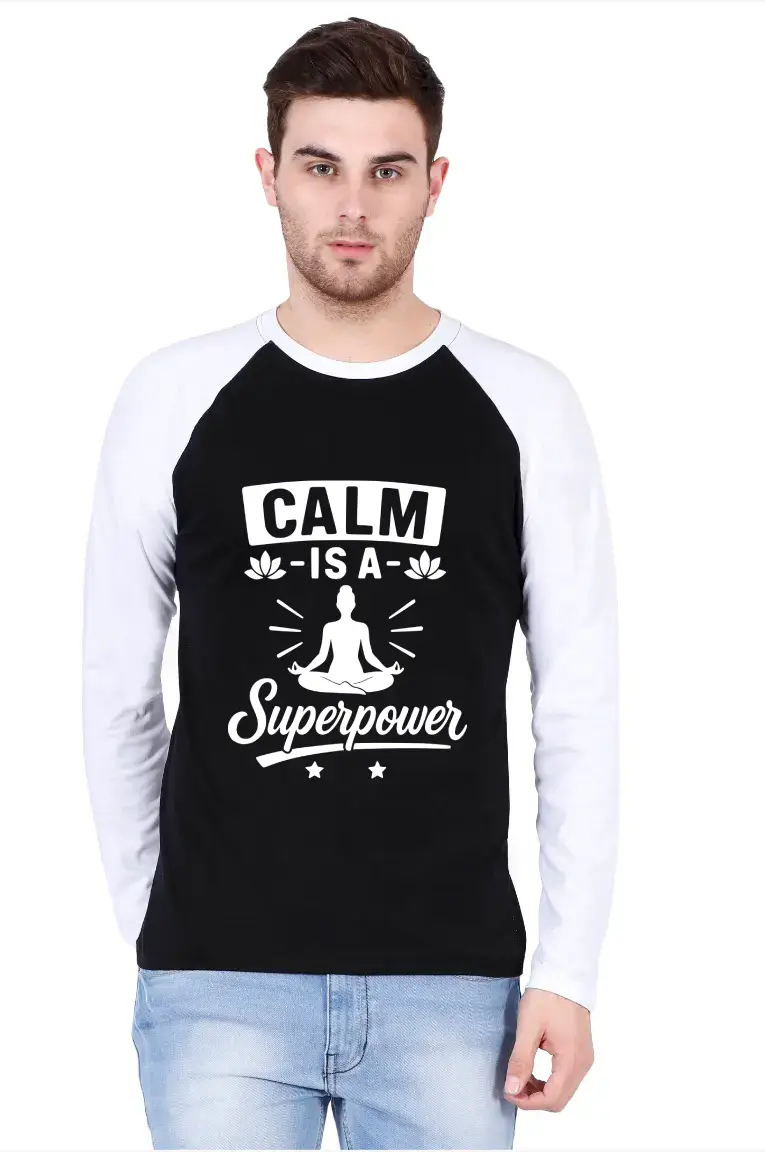 Calm Is Superpower Yoga Raglan T-shirt