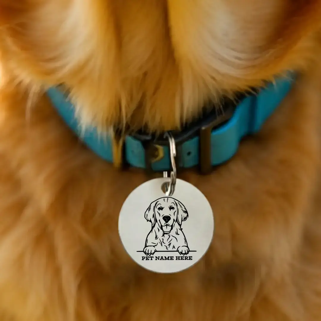Customized Golden Retirver Dog Tag