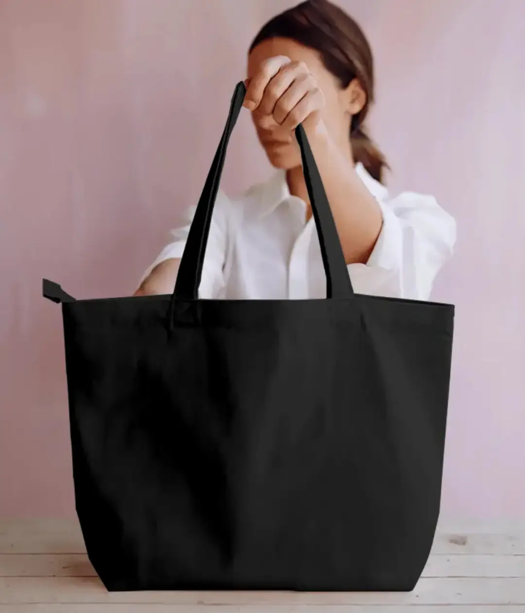 Self Motivation Large Black Tote Bag - Image 2