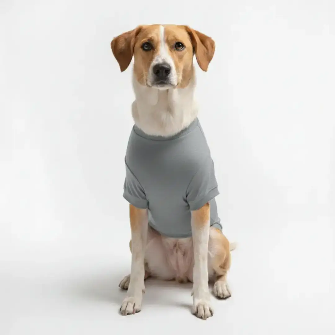 Pet Dog Grey Cotton T-shirt - Image 2