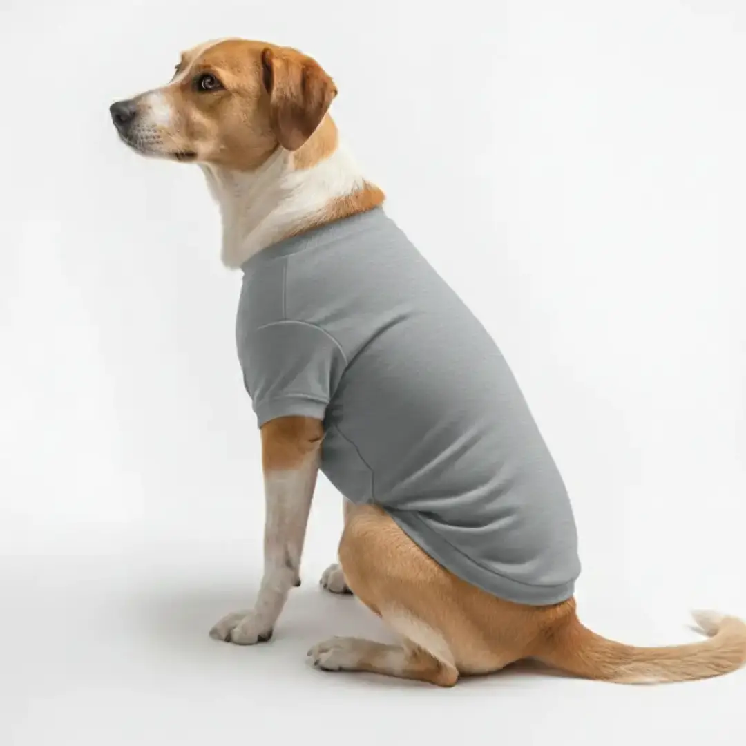 Pet Dog Grey Cotton T-shirt - Image 3