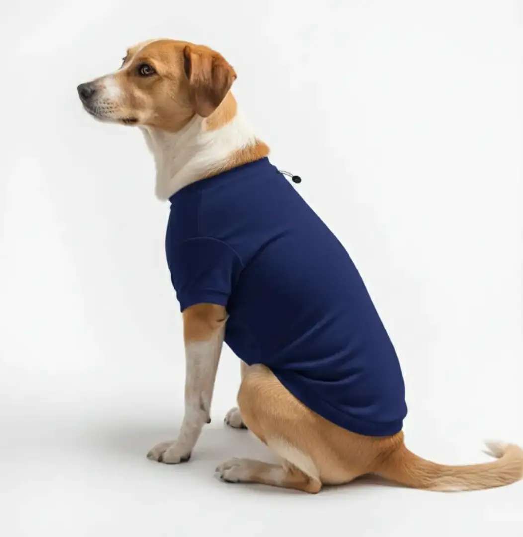 Customized Pet Dog Royal Blue Cotton T-shirt - Image 3