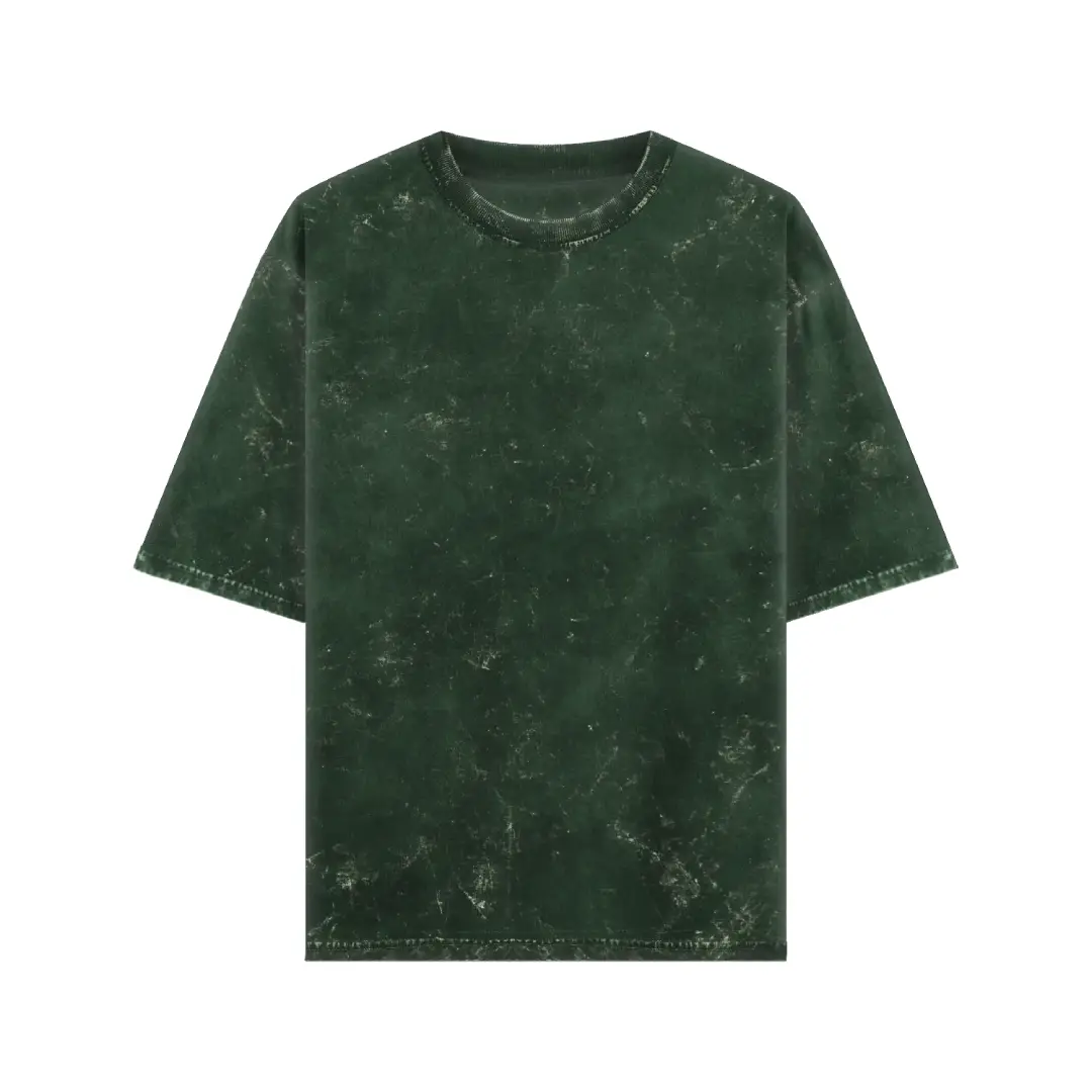 Acid Washed Oversized Classic T shirt Bottle Green