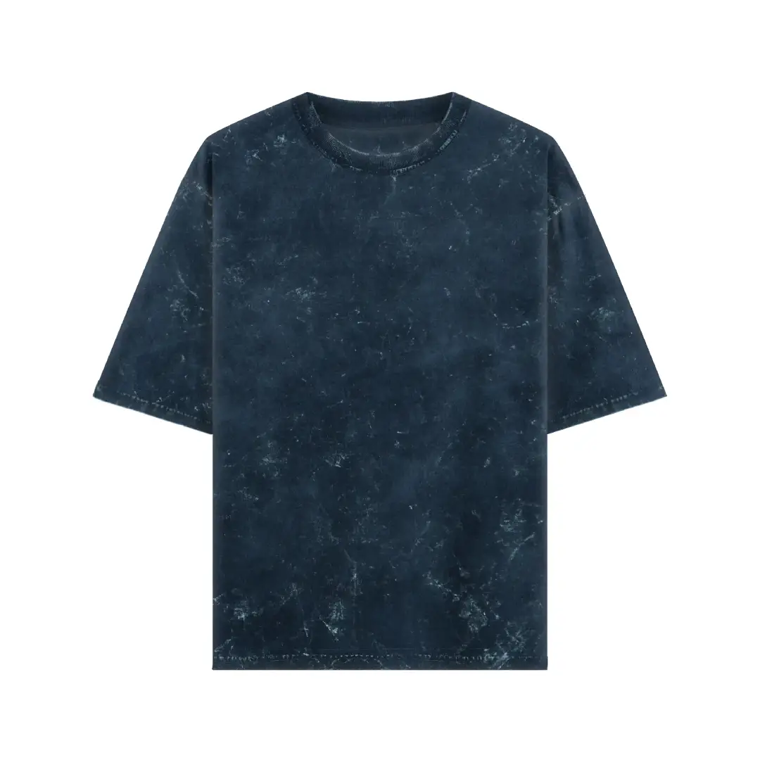 Acid Washed Oversized Classic T shirt Navy Blue