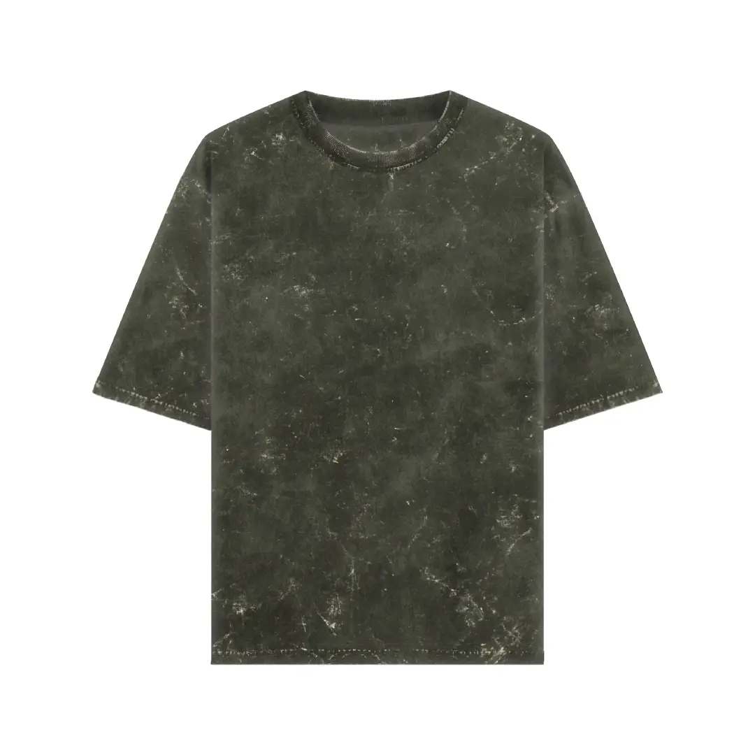 Acid Washed Oversized Classic T shirt Olive Green