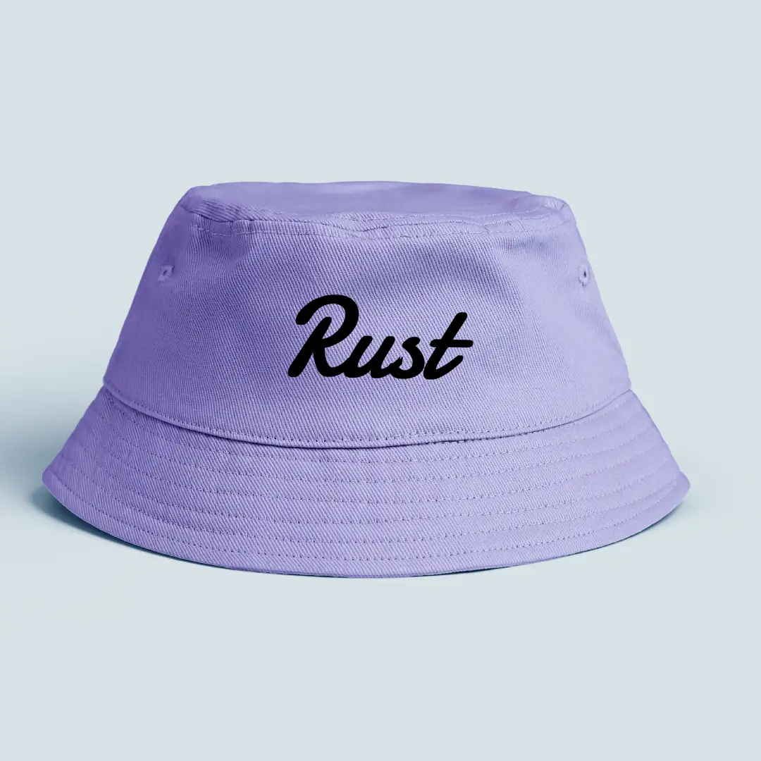 Rust Word On Lavender Color Bucket Hat