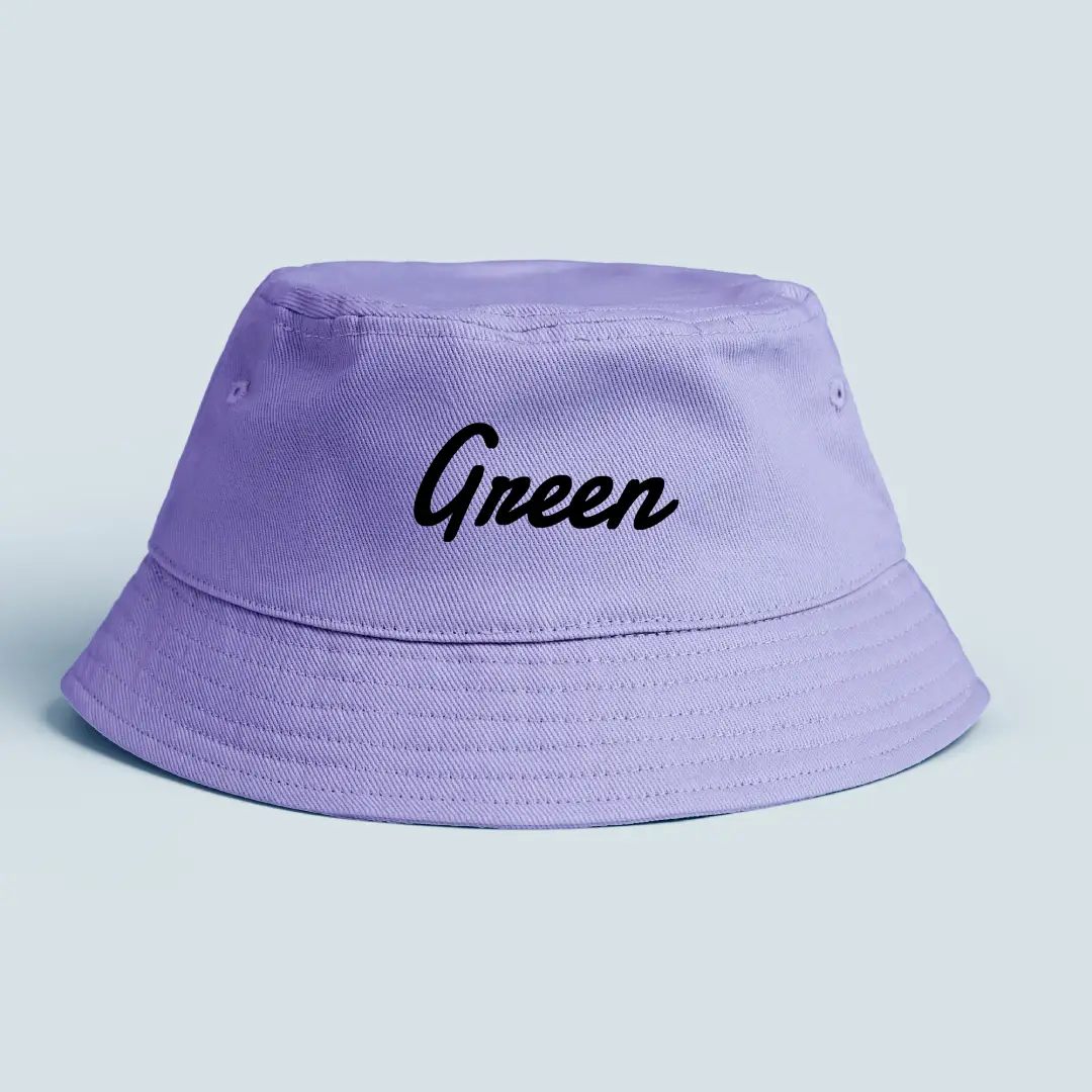 Green Word On Lavender Color Bucket Hat