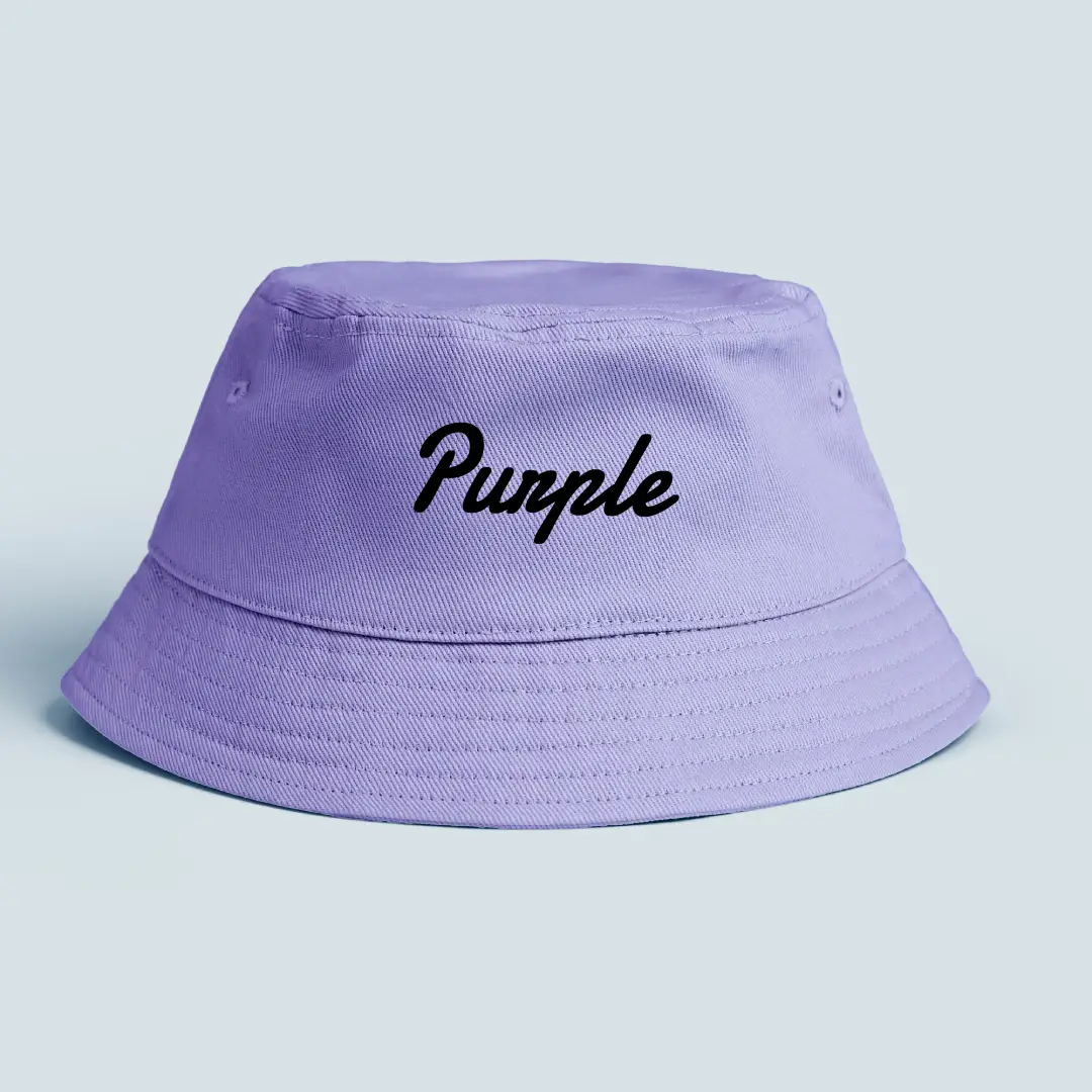 Purple Word On Lavender Color Bucket Hat