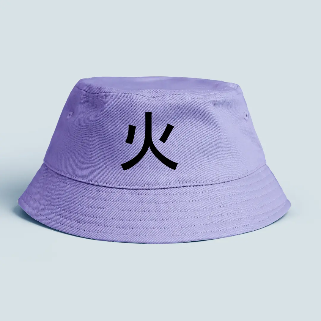 Fire Elements Printed On Lavender Bucket Hat