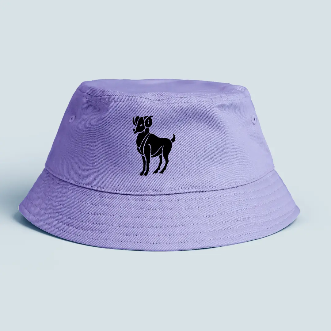 Aries Astrology Symbol Printed On Lavender Bucket Hat