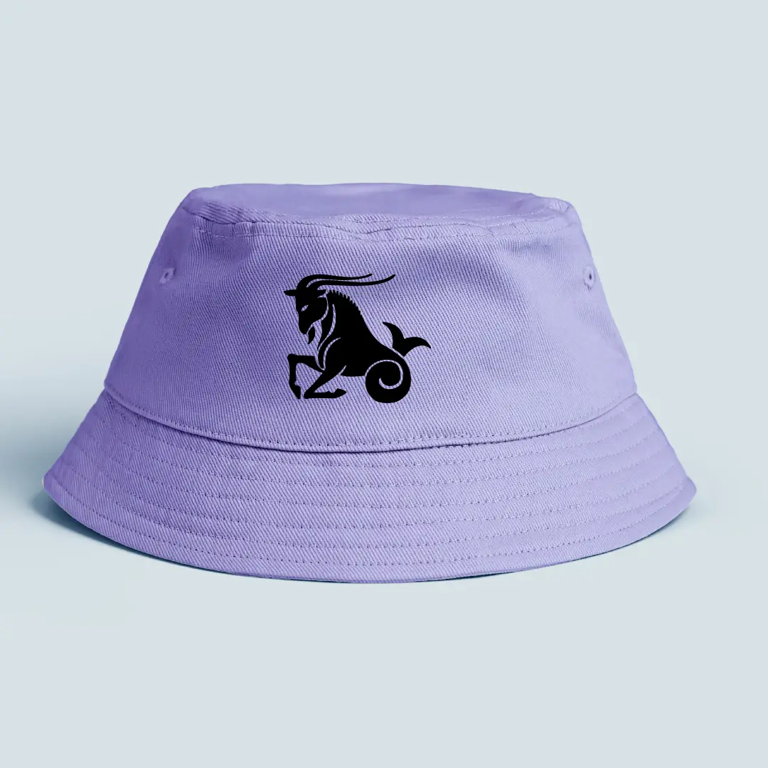 Capricon Astrology Symbol Printed On Lavender Bucket Hat