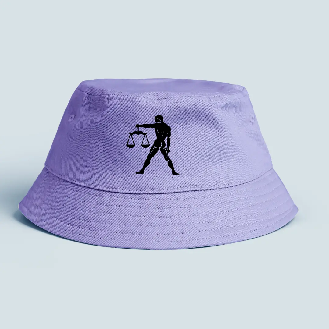 Libra Astrology Symbol Printed On Lavender Bucket Hat