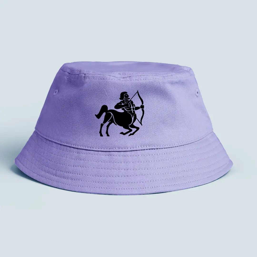 Sagittarius Astrology Symbol Printed On Lavender Bucket Hat