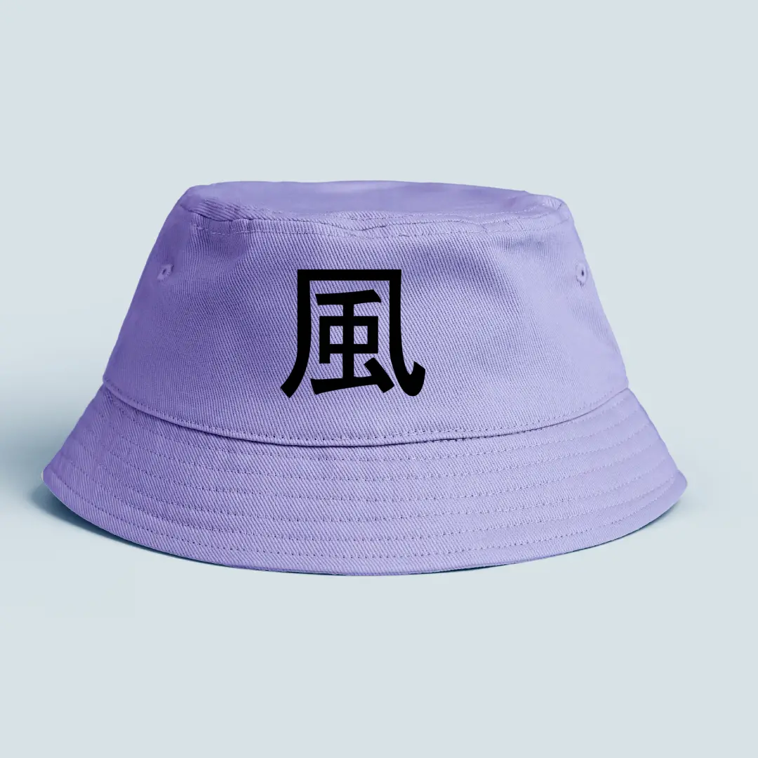 Wind Elements Printed On Lavender Bucket Hat