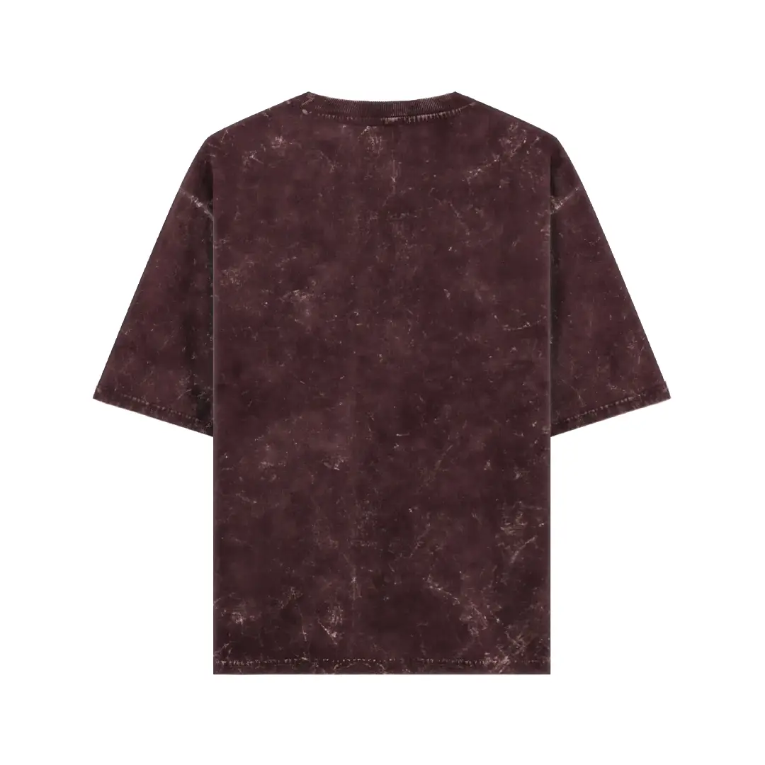 Acid Washed Oversized Classic T shirt Maroon - Image 2