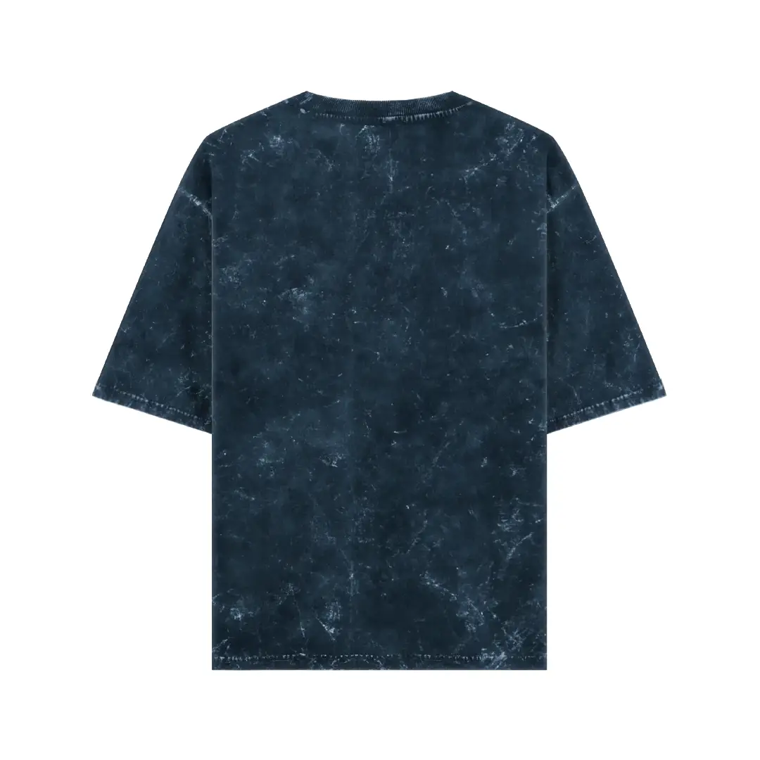 Acid Washed Oversized Classic T shirt Navy Blue - Image 2