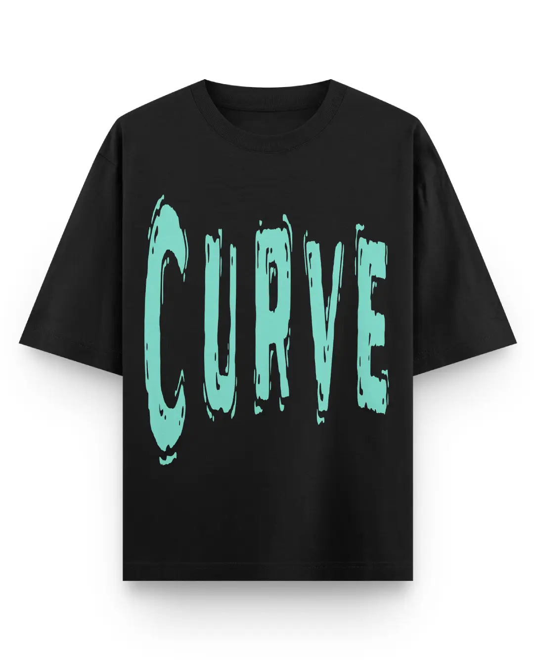 Curve Oversize Loose Fit Black T-shirt - Image 2