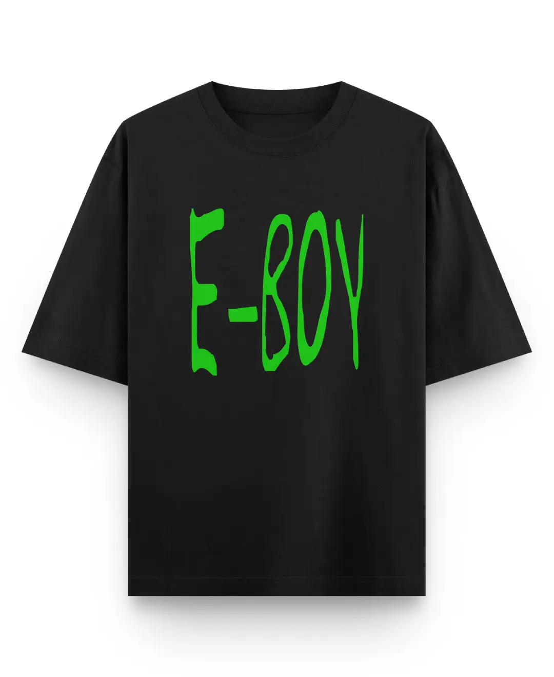 E-boy Oversize Loose Fit Black T-shirt - Image 2