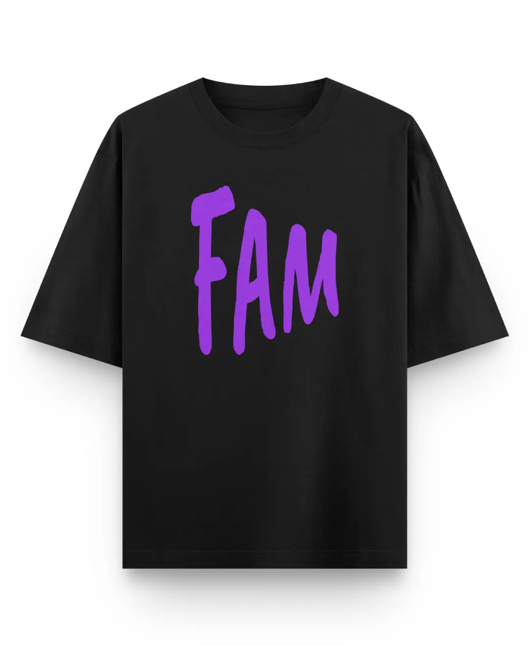 Fam Oversize Loose Fit Black T-shirt - Image 2
