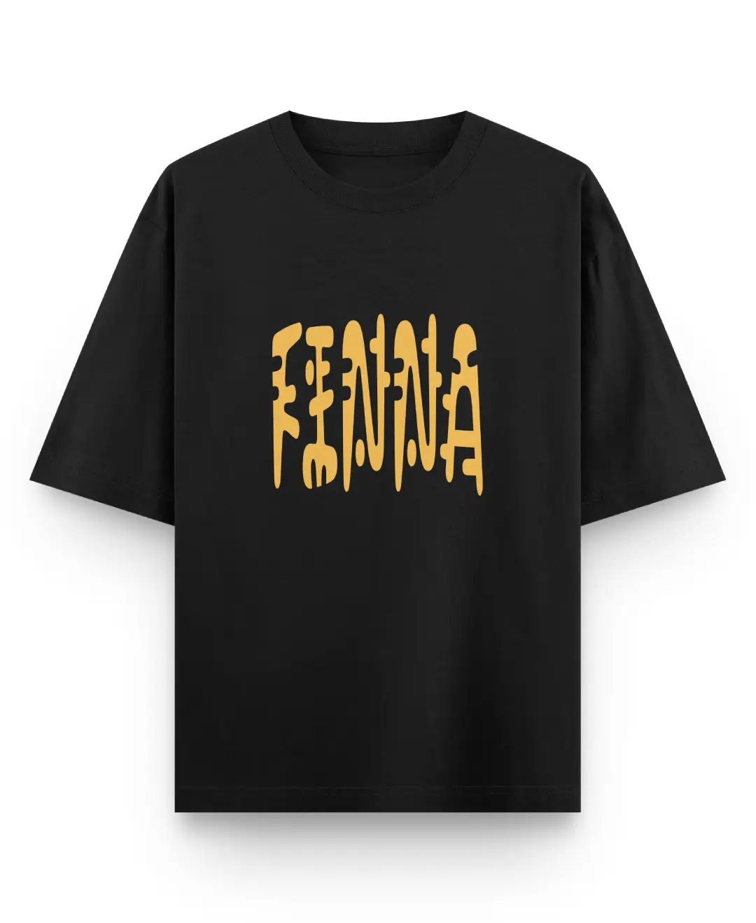 Finna Oversize Loose Fit Black T-shirt - Image 2