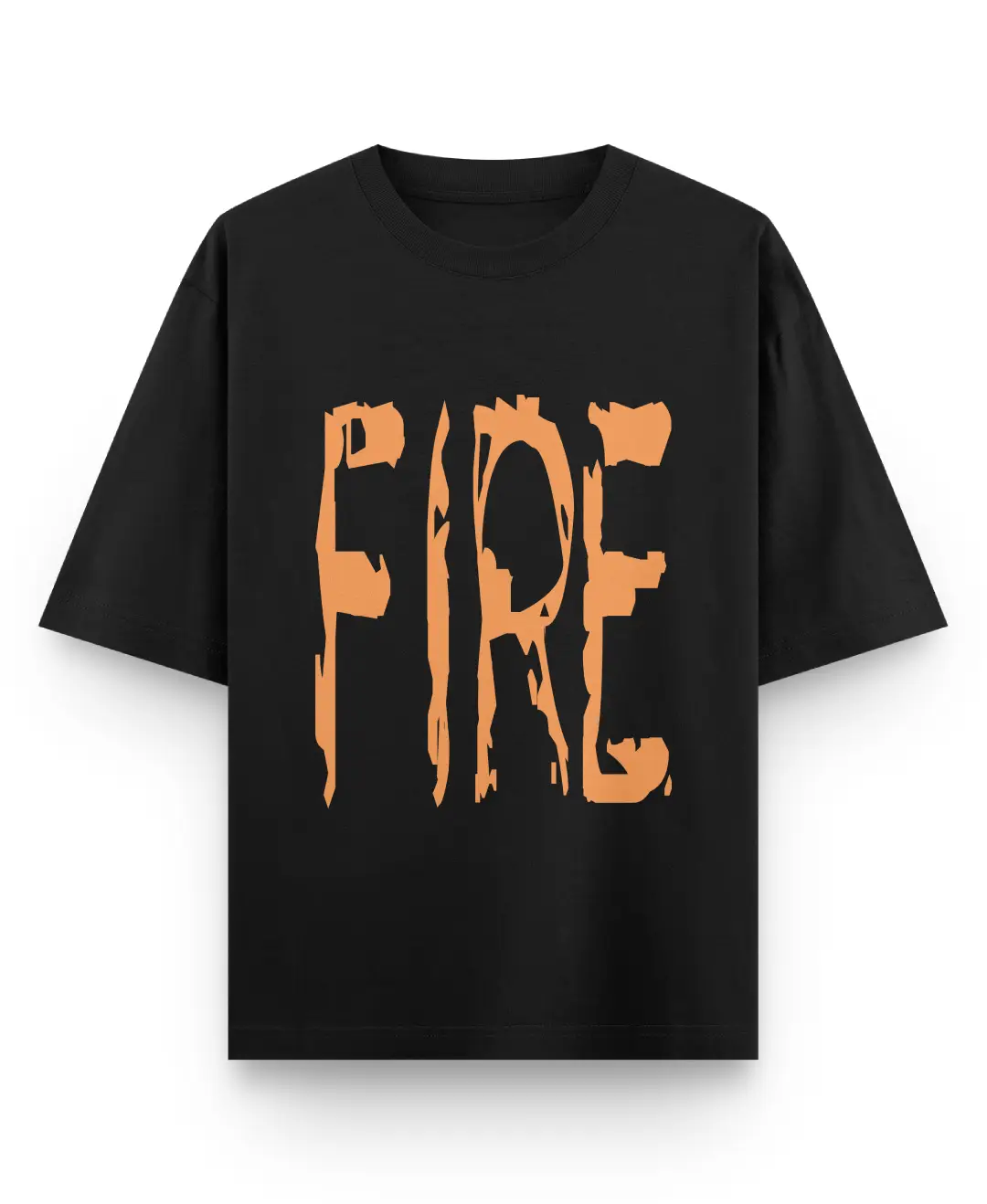 Fire Oversize Loose Fit Black T-shirt - Image 2