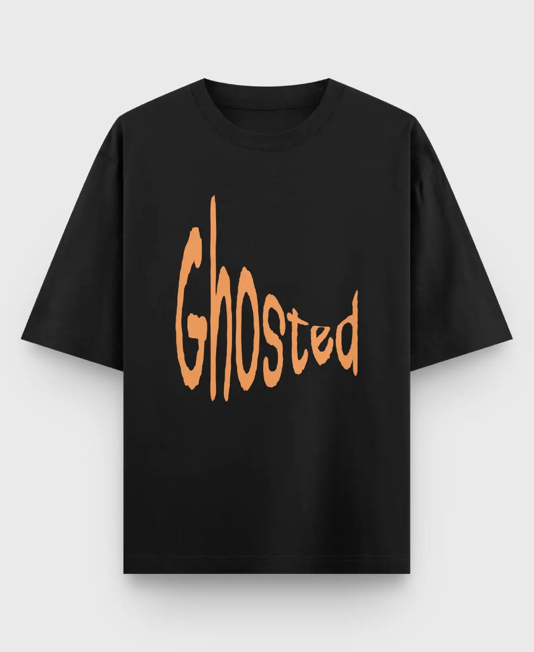 Ghosted Oversize Loose Fit Black T-shirt - Image 2