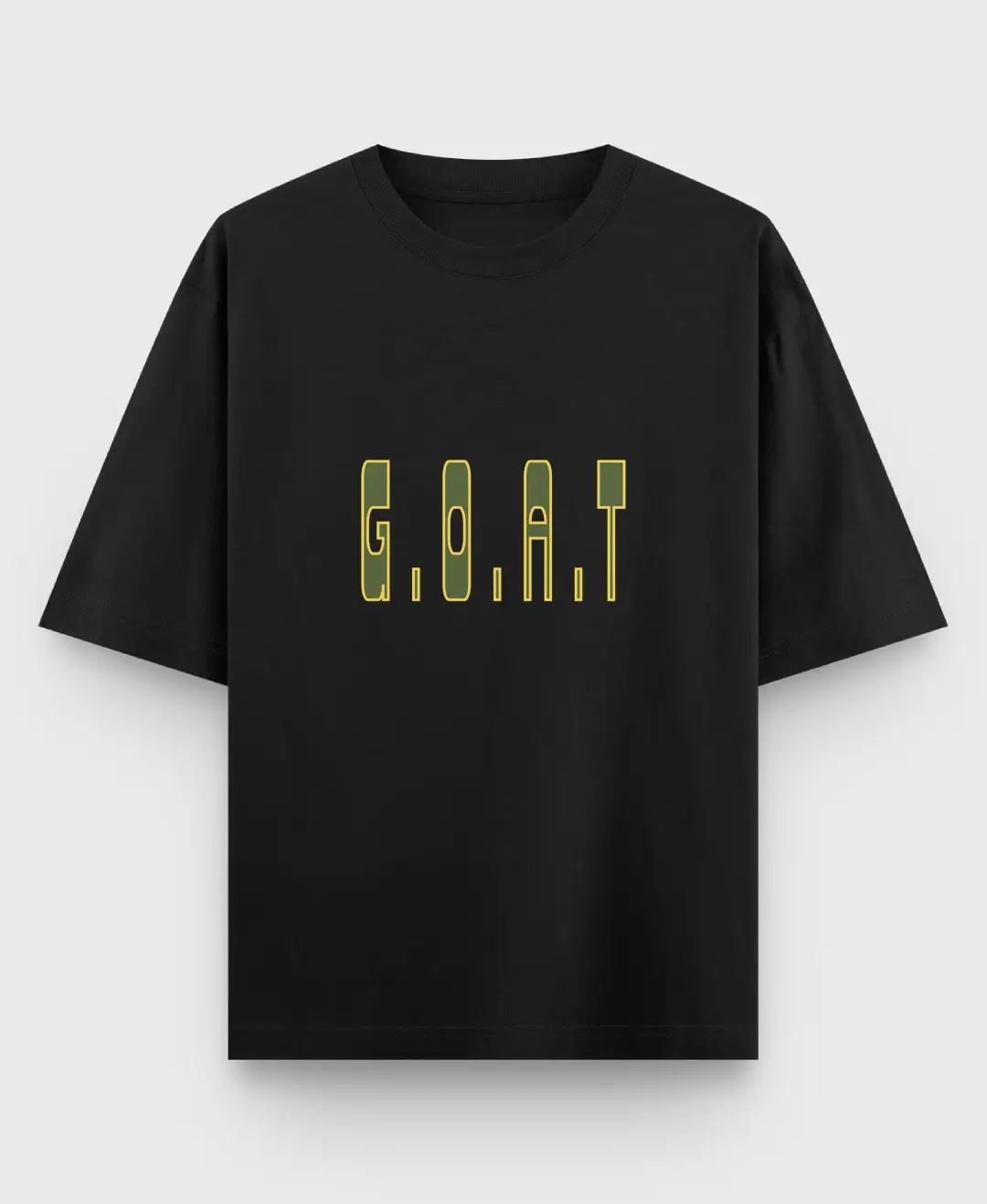 Goat Oversize Loose Fit Black T-shirt - Image 2