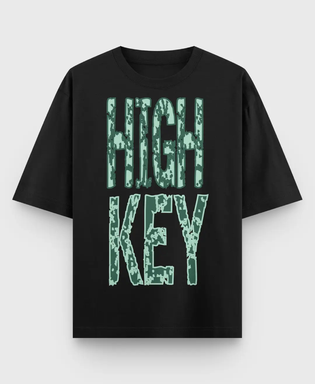 High Key Oversize Loose Fit Black T-shirt - Image 2