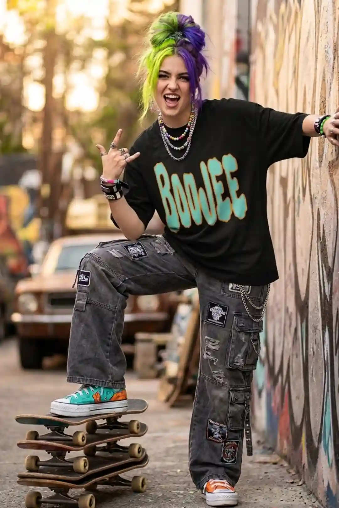 Boujee Oversize Loose Fit Black T-shirt