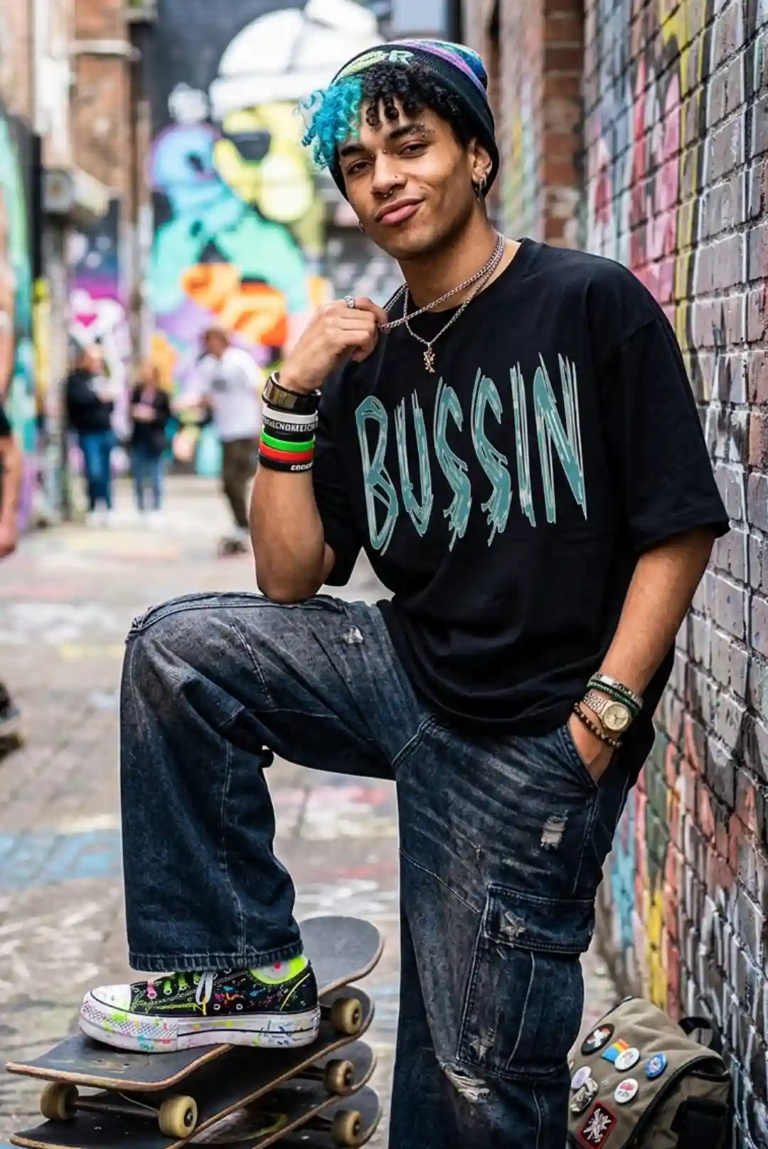 Bussin Oversize Loose Fit Black T-shirt