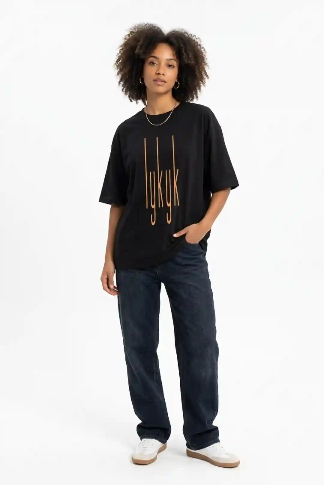 IYKYK Oversize Loose Fit Black T-shirt