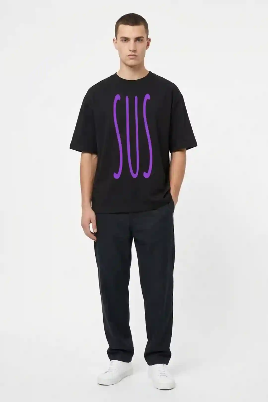 SUS Oversize Loose Fit Black T-shirt