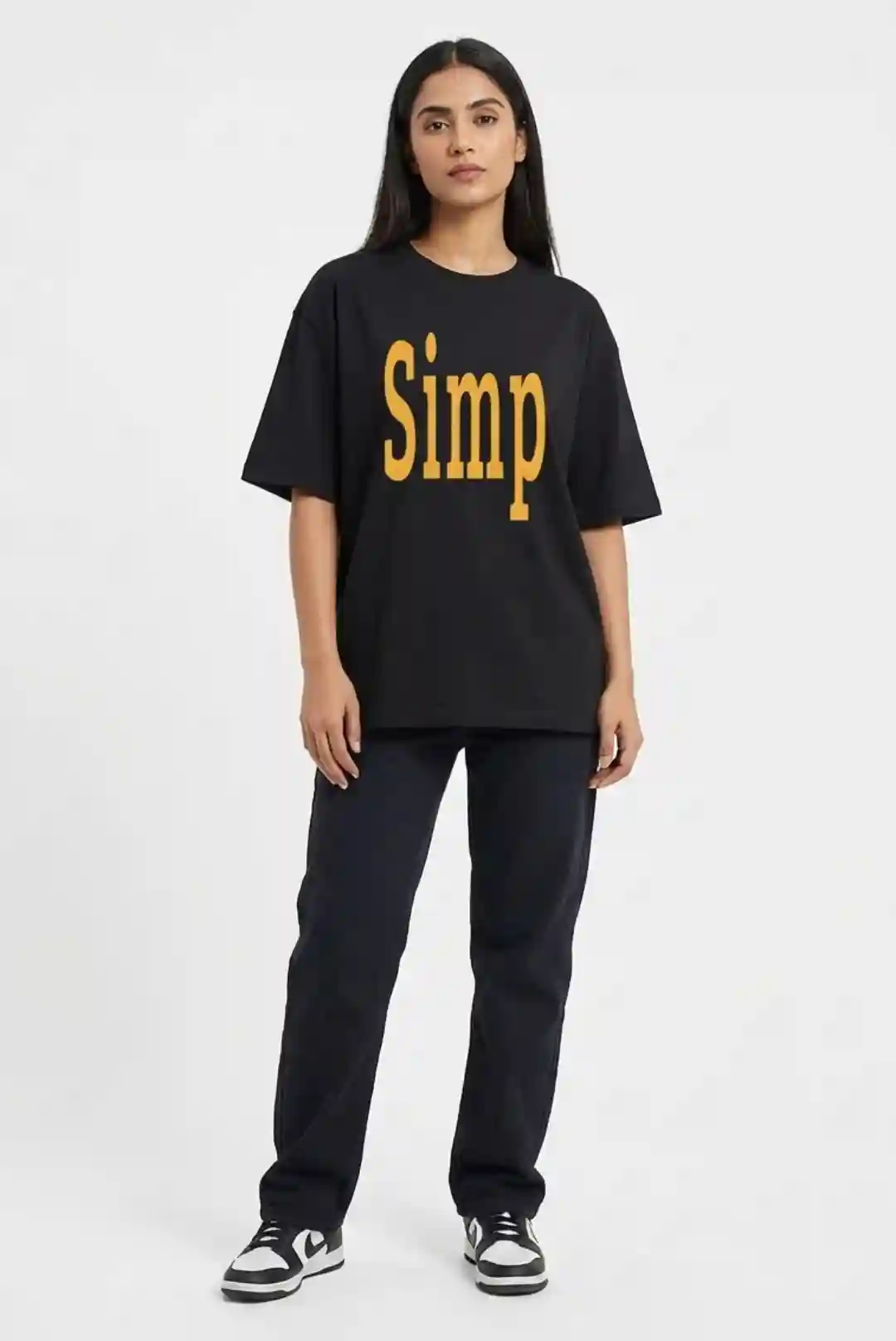 Simp Oversize Loose Fit Black T-shirt