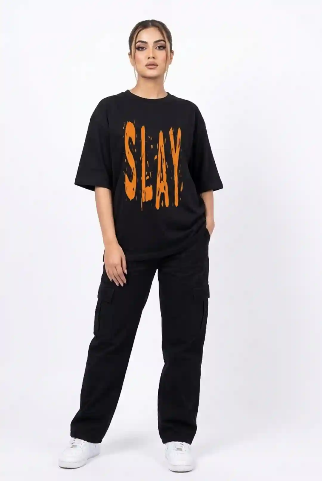Slay Oversize Loose Fit Black T-shirt