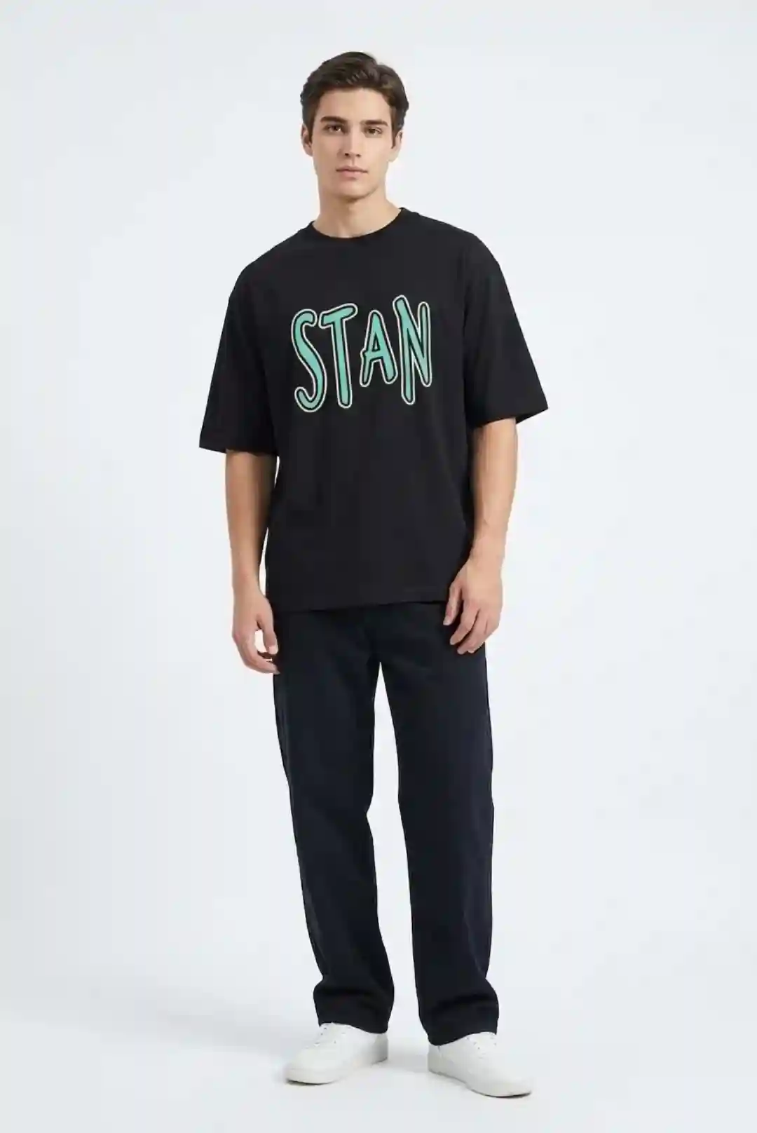 Stan Oversize Loose Fit Black T-shirt