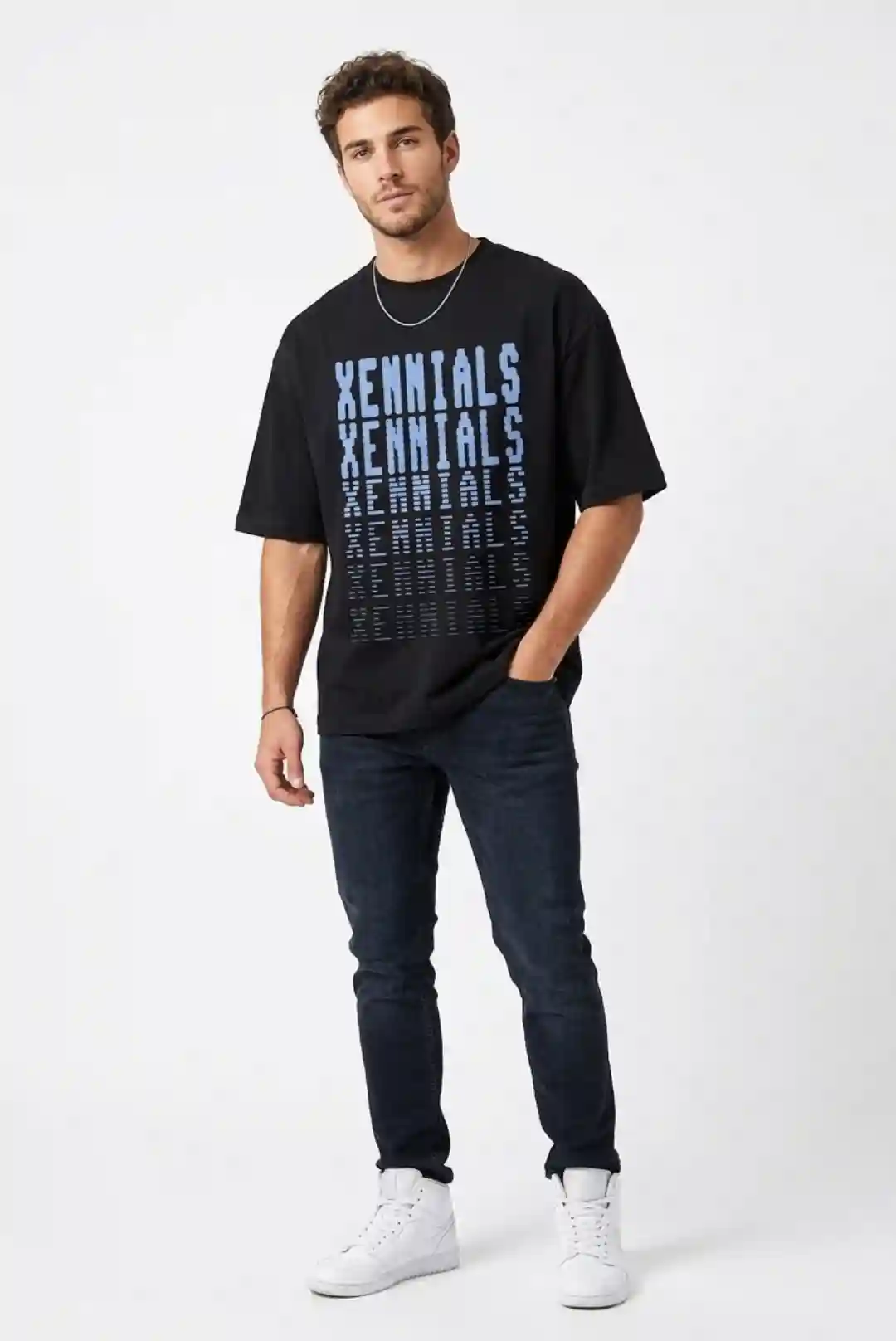 Xennials Oversize Loose Fit Black T-shirt