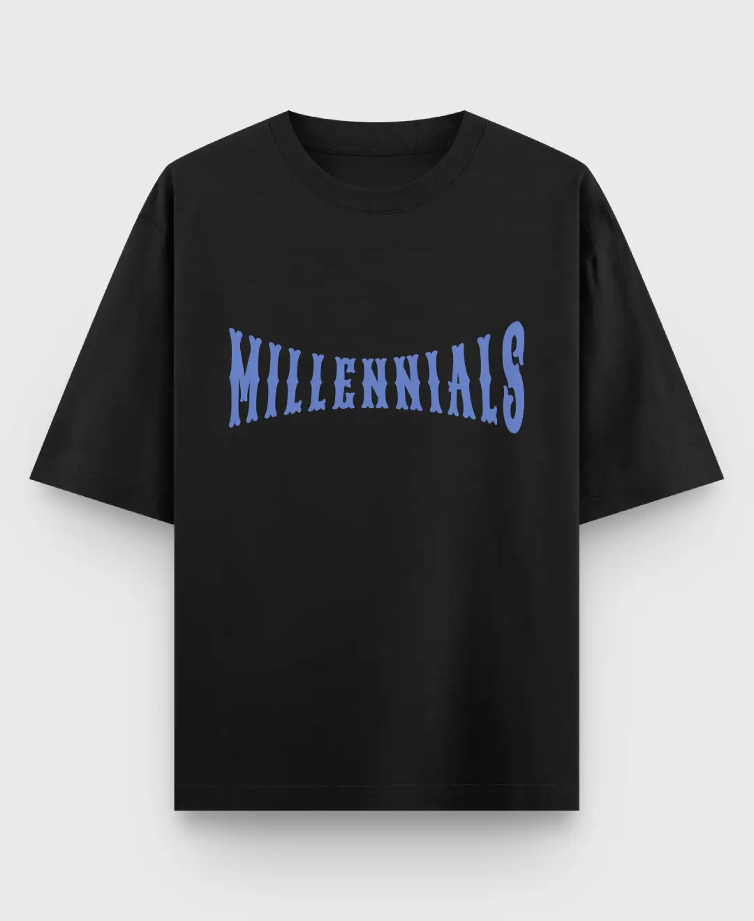 Millennials Oversize Loose Fit Black T-shirt - Image 2