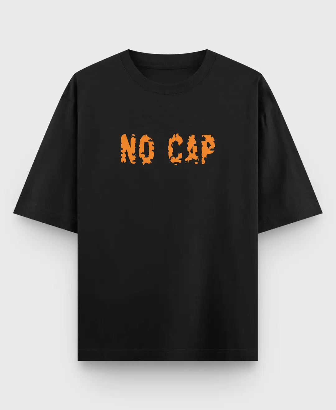 No Cap Oversize Loose Fit Black T-shirt - Image 2
