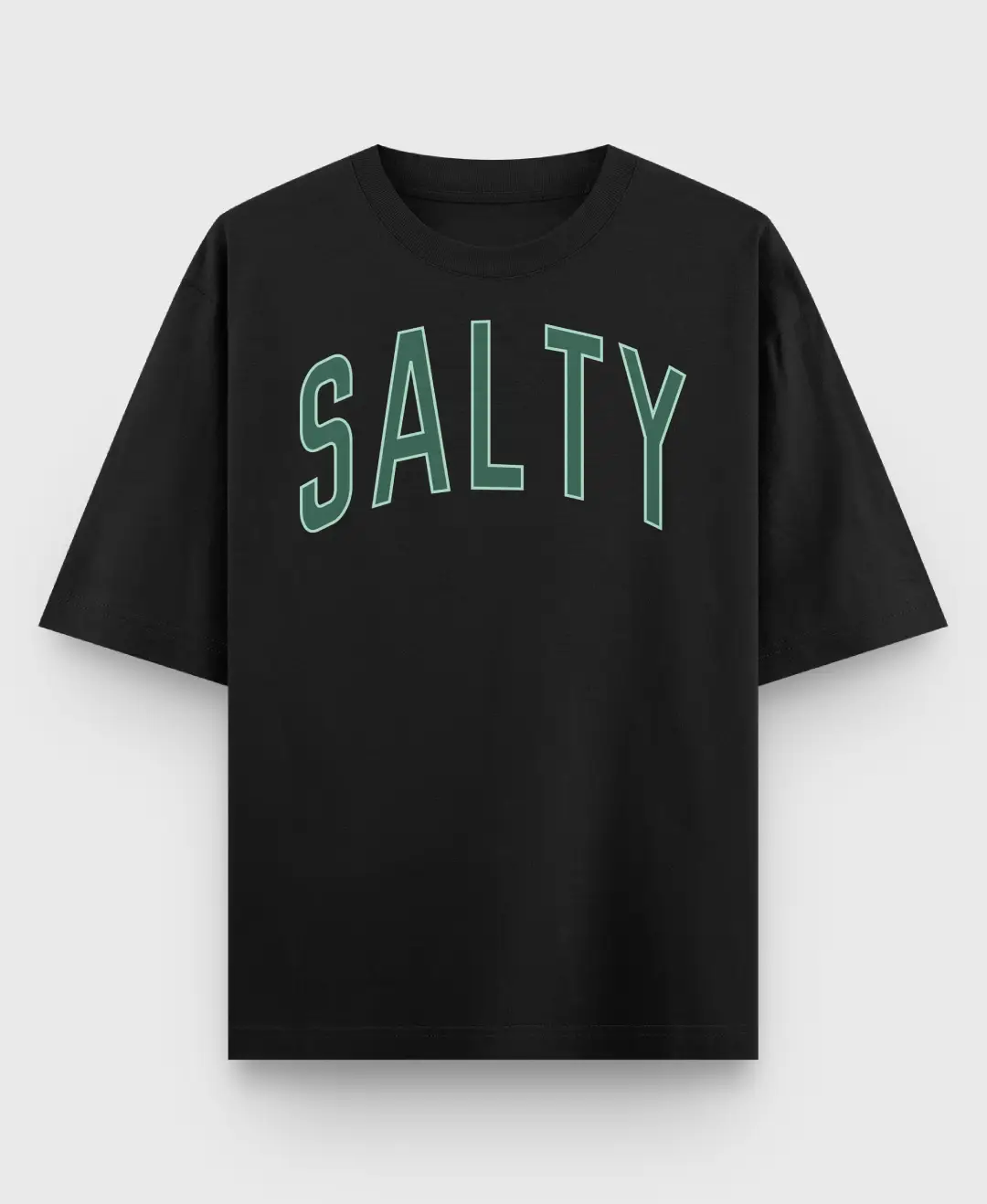 Salty Oversize Loose Fit Black T-shirt - Image 2