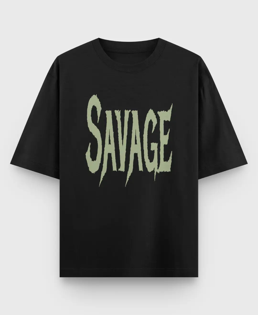 Savage Oversize Loose Fit Black T-shirt - Image 2